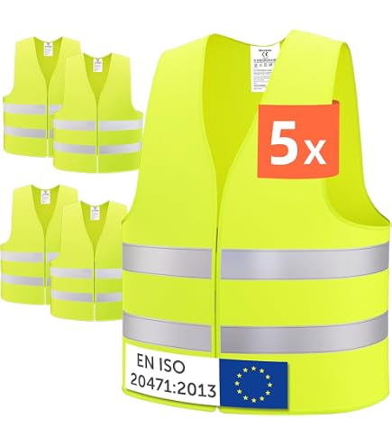 10 Gilets réfléchissants jaune - gilet à haute visibilité homologué Norme CE