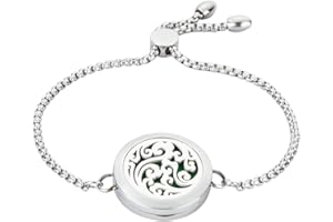 Jaoyu Diffuser Bracelets for Women Essential Oil Bracelets Aromatherapy Bangle Stainless Steel Locket Perfume Jewelry for Girls, Ladies