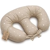 XXL breastfeeding cushion in the shape of half moon 90 x 50 cm babies | Removable Twin Pillow with Straps XXL Handmade Cotton
