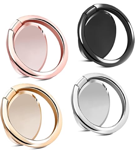 thumbnail image 2 of Fycyko Compatible For [2Pack] Phone Ring Holder Metal Finger Grip 360° Rotation 180°Flip Kickstand Universal Floral Phone Grip Stand With All Smartphones Tablets And Phone Case - Rose Gold Silver 2 of 11