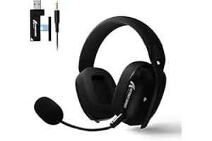 MAMBASNAKE ATTACK SHARK L80PRO Cuffie da Gioco Wireless Ultraleggere, Suono Surround 7.1, Doppio Microfono Pieghevole, Tripla Modalità (2.4G/BT/3.5mm Cablato), Driver da 40 mm,per PC/Mac/PS/XBOX, Nero