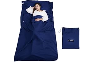 Queta Saco de Dormir, Suave y Ligero Facil de Transportar y Cuidar cabaña Saco de Dormir, Ideal como Saco para Camping, Hostales, Hoteles y Viajes de Verano