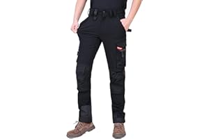 WORK IDEA Pantalon de Travail Homme Slim-Fit Stretch : Zones critiques renforcées en Cordura — élégance Robuste pour des exigences élevées
