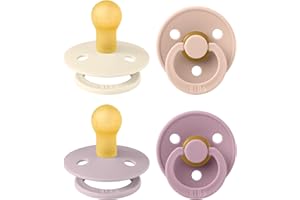 Chupete BIBS Colour, paquete de 4, chupete sin BPA, Tetina redonda. Látex natural, Fabricado en Dinamarca/UE. 0-6 meses (paquete de 4), Baby Girl Colours