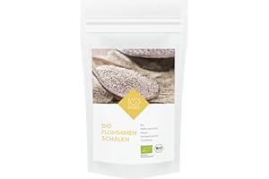 100years - Bio Flohsamenschalen 1000g (1 Kg) - 99% Reinheit - 100% BIO-Qualität (DE-ÖKO-003) - Vegan - Ballaststoffreich