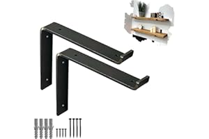 Heavy Duty Shelf Brackets Rustic Scaffold Board Shelving Industrial Iron/Steel Metal (Pair) by BMF Direct®