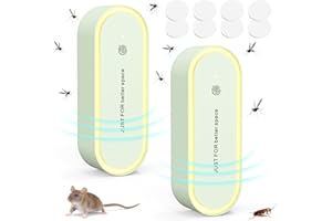 TIPTOP HOME Repelente Ultrasónico de Plagas, Electrónico Repelente Mosquitos Control de Plagas, Repelente Ultrasónico Anti Mosquitos para Interiores, Insectos, Moscas, Cucarachas, Arañas, Roedores, 2 Paquetes