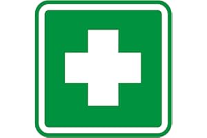 autocollant trousse de premiers secours, iSecur®, 10x10cm, étiquette d'avertissement, boîte de premiers secours, adhésif extérieur, hin_101