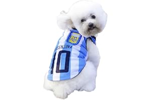 SELFLOVE Vestiti per cani T-shirt da calcio Costume per cani Nazionale Calcio Coppa del Mondo FIFA Jersey per animali domestici Argentina (L, Blu)
