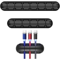 Kabelmanagement-Set – 4 Kabelclips (selbstklebend) + 20 Klettbinder, Für Schreibtisch, TV, Ladekabel, Verstellbar & Rückstandsfrei Entfernbar