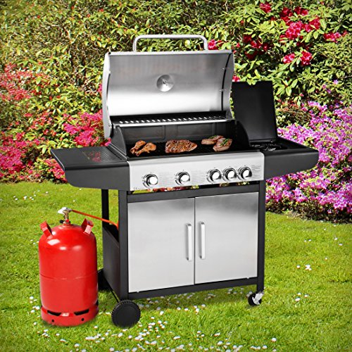 Bruzzzler Gas Niederdruckregler 50 m bar inklusive 80 cm Schlauch, silber - 6