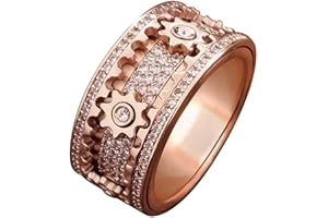 AMZCOM Spinner Ringe für Damen Herren, Zappelband Fingerring Anti stress Ring Drehbar Anti-angst Ring Fidget Toy für Meditation Stressabbau mit Geschenkebox