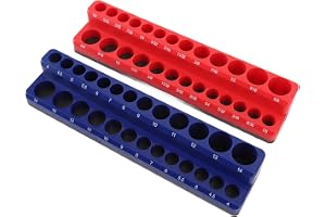 Keenso Magnetisk Hylshållare, 1/4 Tums Magnetisk Organisatör för Metriska och SAE-hylsor med Kompakt Design för Hemunderhåll