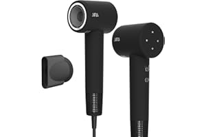 AINA Hair Dryer, Blow Dry for Women 4C Thick Hair - Brushless Motor, 110,000 RPM Lightweight, Ionic Travel Professional (Vader Black)