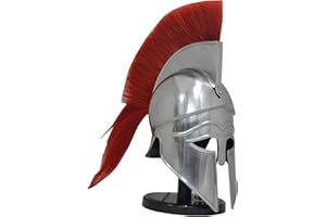 Casque médiéval grec corinthien avec réplique de casque Spartan rouge pour adultes