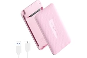 SETMSPACE Custodia Hard Disk 2.5 , Custodia HDD 2.5 SATA USB 3.0 Micro-B con Trasmissione a 5Gbps, Adatto per HDD/SSD SATA 7-9.5MM Supporta Protocollo UASP/TRIM (Rosa)