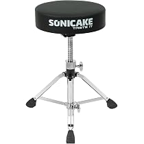 Tabouret De Batterie SONICAKE Réglable 43-60 Cm - Assise Rembourrée 8 Cm - Support 200 Kg