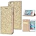 Produktbild Sycode Elegant Edel Stilvoll Luxus Gold Glitzer PU-Leder Buchstil Wallet Brieftasche Schutzhülle Etui für iPhone 6S / 6 (4.7 Zoll)-Gold