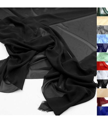 Chiffon-Stoff Meterware (ab 50cm) – Transparent, Weich, 100% Polyester, 140 Cm Breit, Farbe Marine