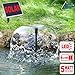 Produktbild NEU! SOLARTEICHPUMPE SOLAR WASSERSPIEL SPRINGBRUNNEN SOLAR TEICH FONTÄNE für GARTENTEICH mit AKKU LED LICHT mit 5-WATT-SOLARPANEL im STABILEN ALU-RAHMEN (Solar Oasis 500-3 Li&LED)