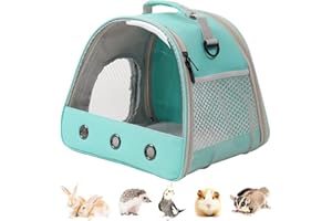 LAIRIES Guinea Pig Carrier, Small Animal Bird Rabbit Turtle Cage Bag, African Hedgehog Portable Travel Carrier Outdoor Hangbag for Bird Rabbit Guinea Pig Squirrel