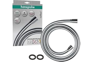 hansgrohe Isiflex - universal Duschschlauch 1,25 m, mit Verdrehschutz, flexibler Brauseschlauch mit Knickschutz, inkl. Dichtungsringe, Chrom