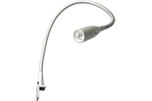 kalb Material für Möbel Lampka nocna LED do czytania, 1 sztuka, aluminium, srebrno-szara