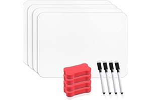 COGNITIVEX 12Pcs Mini Whiteboard Set - A4 Whiteboard, Small Whiteboards With Pens and Erasers for Students, Home and Office