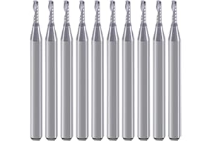 HOZLY Poignée de 1/8 pouce, fraise à bout de tête de fraise hélicoïdale à rainure unique, diamètre de coupe de 0.06 pouce, longueur de coupe de 0.24 pouces, pour plastique acrylique PVC MDF