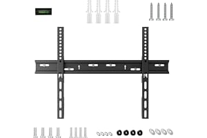 unho TV-väggfäste platt, TV-fäste 32–72 tum, 50 kg, VESA 600 x 400 | Ultratunt fast TV-fäste med 18 mm väggavstånd av SPCC-stål för LED/LCD/plasma, vardagsrum, sovrum och kontor