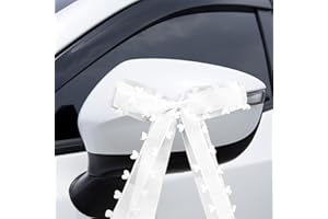 CFHOOAY Lot de 30 nœuds blancs pour voiture, mariage, décoration de voiture, mariage, décoration de voiture, ruban d'antenne avec cœurs, pour fête, anniversaire, emballage cadeau