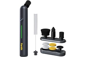 Fanttik G9 Nano Elektrischer Spin Scrubber, kabellose Fugenbürste, Typ-C-Ladung, LED-Anzeige, IPX7, 8 Aufsätze für Fugen, Ecken – Schwarz
