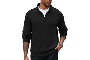PINSPARK Sweatshirt för män, 1/4 dragkedja, tröja, ståkrage, långärmade tröjor, tröja med dragkedja, långärmad tröja utan huv
