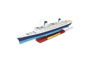 SEBUNAS Maquette de Bateau de croisière SS Norway au 1/1250, modèle Classique en Alliage métallique moulé sous Pression, légendaire paquebot norvégien, avec Socle en Bois, pour Collection ou Cadeau.