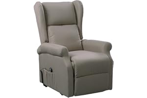 CRIBEL Poltrona Relax Bergere Arlette D In Legno, Colore Beige, 72.5 x 94 x 109 cm