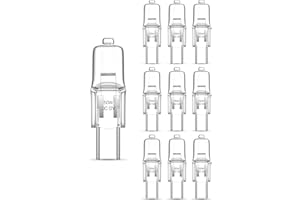 DoRight Lot de 10 Ampoules Halogènes AC/DC 12V GY6.35/G6.35 50W à Intensité Variable Blanc Chaud 2700K Bi-pin Transparent pour Lustre, Lampe de Bureau, Lampe suspendue, Applique Murale, éclairage