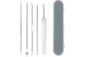 LacyMC Puntos Negros Extractor,5 Piezas Herramientas para Eliminar Espinillas,Quita Espinillas y Puntos Negros,Blackhead Remover,para Espinilla Lugares Acné Punto Blanco Hinchazón