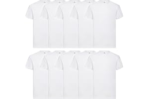 Fruit of the Loom Lot de 10 t-shirts Valueweight + pochette en tissu MyShirt gratuite