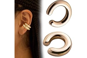 ZUWIJEQ 2 Pezzi Ear Cuff - Orecchini Non piercing, Orecchini Donna Orecchini in oro non penetranti Orecchini Senza Buco alla a clip per Cartilagine Ragazze Ipoallergenici Regalo di Gioielli