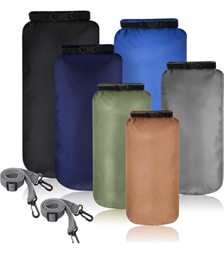 Set 6 Sacche Impermeabili 1.5L-8L - Per Sport Acquatici, Viaggi E Campeggio