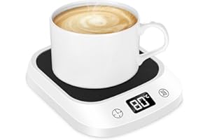 ‎GARMEE Tassenwärmer für den Schreibtisch mit 4 Temperaturstufen, Kaffeewärmer mit 12-Stunden programmierbarem EIN-/Ausschalt-Timer,Teewärmer mit Terminplanungsfunktion und LED-Digitalanzeige