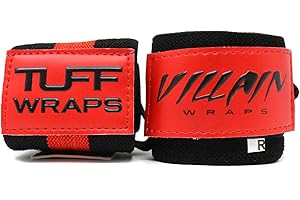 TuffWraps Villain Sidekick Wrist Wraps - No Thumb Loop Lifting Straps - Wrist Straps For Men & Women. Gym, Crossfit, Power Lifting, Body Building, Weightlifting, Deadlift
