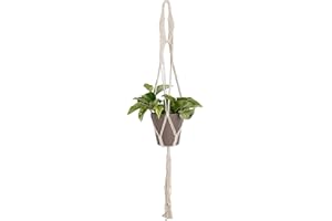 Artevasi Perchas de macramé, macetas Colgantes de Pared para Interiores, Cuerda de algodón Hecha a Mano, Soporte para macetas (39 Pulgadas, Blanco)
