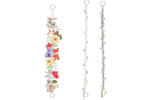 Ruzister 2 Stück hängende Aufbewahrungshängematte für Stofftiere, Hängemattenecke für Stofftiere mit 40 Metallklammern, Boho-Stofftiernetz mit Holzring, Raumdekoration