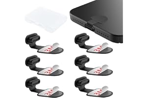 Rierousy 6 Stück USB C Staubschutz, Typ-C Port Schutzkappe Kompatibel mit iPhone 15/Samsung Galaxy S23/Google Pixel/Xiaomi/OnePlus/Huawei (Schwarz)