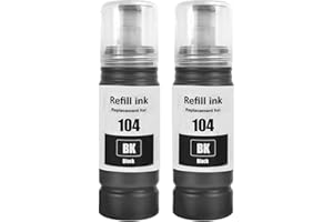 LAIPENG 104 Ink Compatible with Epson 104 Ink Bottles for ET-2710 ET-2711 ET-2712 ET-2714 ET-2715 ET-2720 ET-2721 ET-2726 ET-2810 ET-2815 ET-2820 ET-2821 ET-2825 ET-2826 ET-4700 Printer (2 Black)
