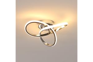 ‎COMELY Comely LED Deckenleuchte, 30W 3300LM Moderne Deckenlampe in Blumenform, Silberne Acryl LED Deckenbeleuchtung für Wohnzimmer Schlafzimmer Flur Küche, Warmweißes Licht, 3000K