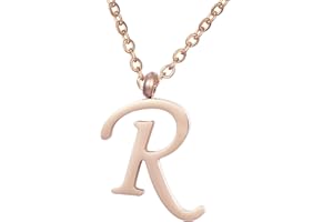 Morella Damen Halskette mit Buchstaben Anhänger Edelstahl rosegold in Schmuckbeutel