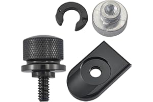 EIHI Boulon Selle de Moto en Aluminium,Vis de Selle avec Cache en Aluminium Noir pour Harley Davidson Dina Street Bob 1996-2015,Fat Boy,Electra Glide,Street Glide etc.(Noir)