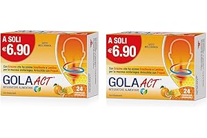LINEA ACT Gola Act Miele e Arancia, Integratore alimentare con Erisimo e Vitamina C, 1 Confezione Bipack da 48 Compresse